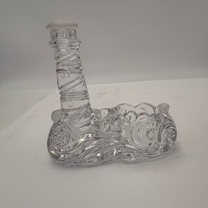 Elegant Lenox Crystal Lighthouse Sculpture With Votive Holder